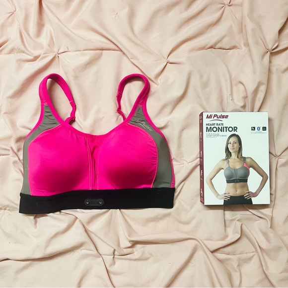 Mi Pulse Pink/Gray Smart Sports Bra with Heart Rate Monitor Attachment - Picture 8 of 15